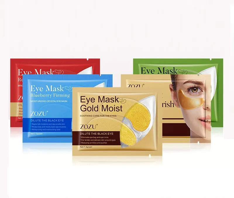 24K Gold Eye Mask Colagen Eye Patche Anti Dark Circle Pustintes Bag Nawilżąca pielęgnacja skóry Czerwona Maska Bluebert