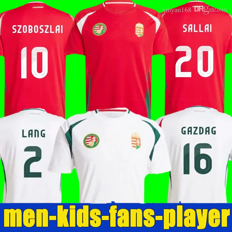 Ungern 2024 Europe Cup Soccer Jersey Szoboszlai Gazdag Nagy Attila Kerkez Nego Roland Football Shirt National Team 24 25 Home Away Men Kids Kit Fans Version version