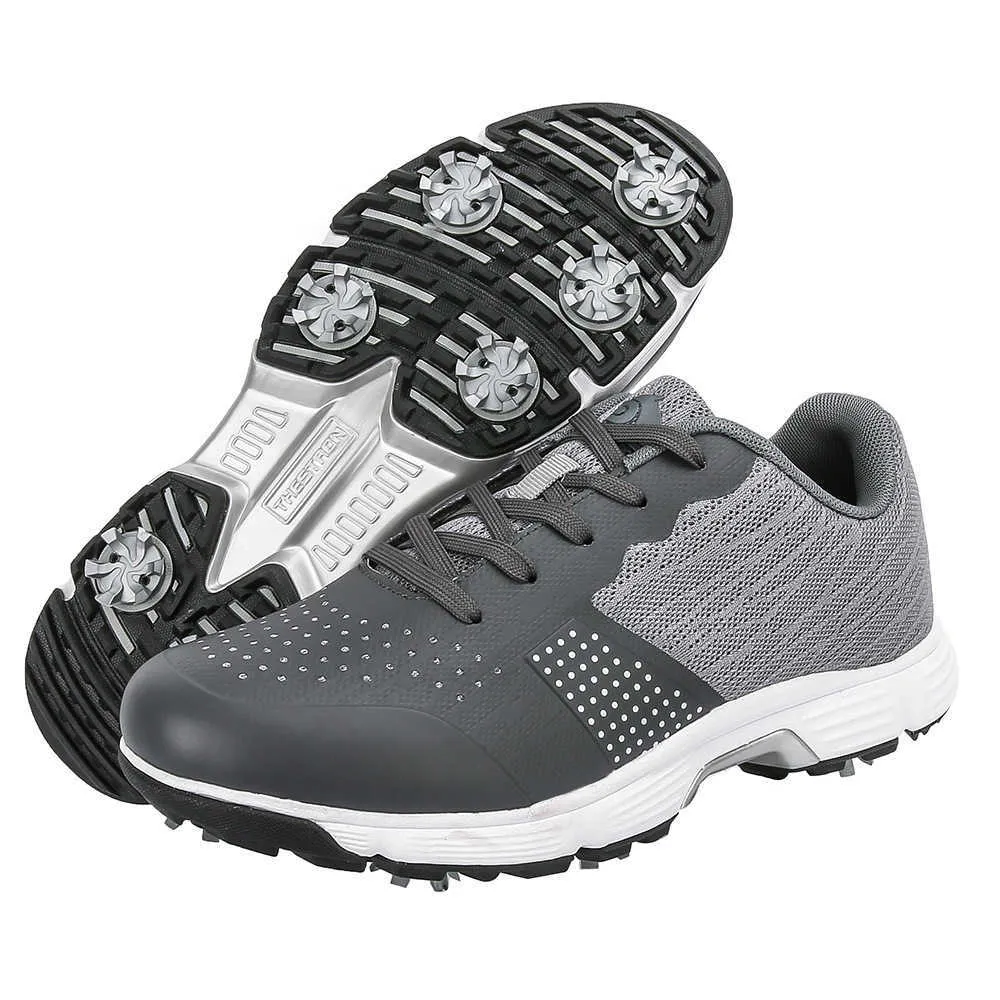 HBP 비 브랜드 새로운 도착 도매 가죽 방수 스파이크 프로페셔널 Zapatos de Golf Black Mens 골프 신발 남자를위한