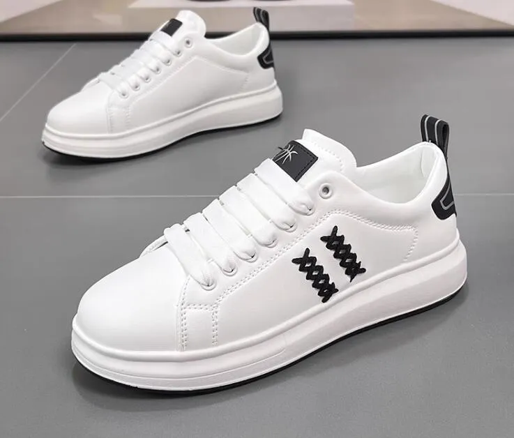Designer Breathable Low-Top Sneakers for Men White