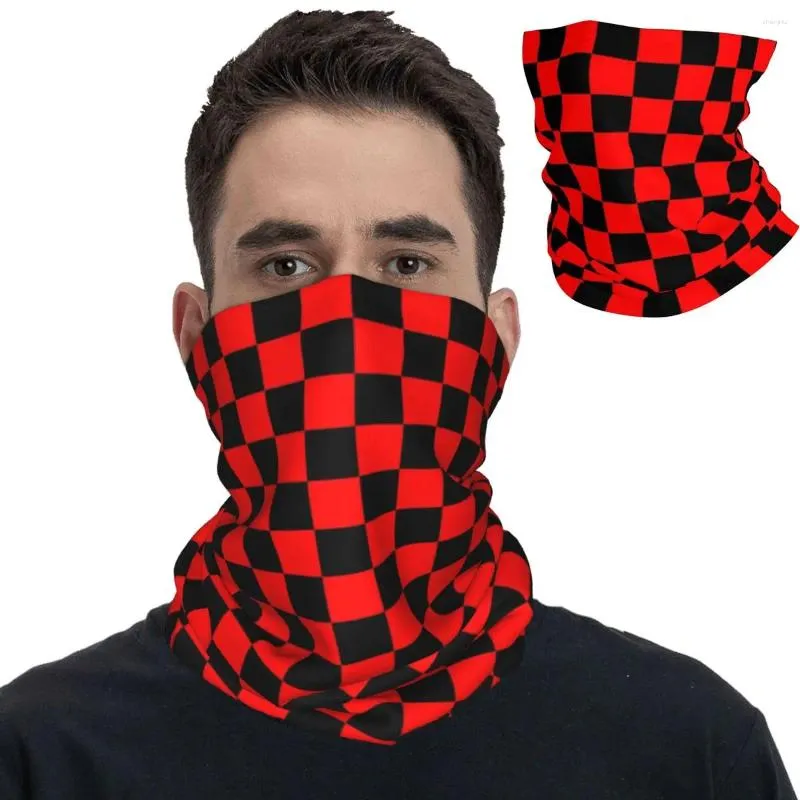 Sjaals Rood en zwart geruite bandana nekbeschermer Bedrukte bivakmutsen Wikkelsjaal Multifunctionele hoofddeksels Unisex Volwassen Ademend