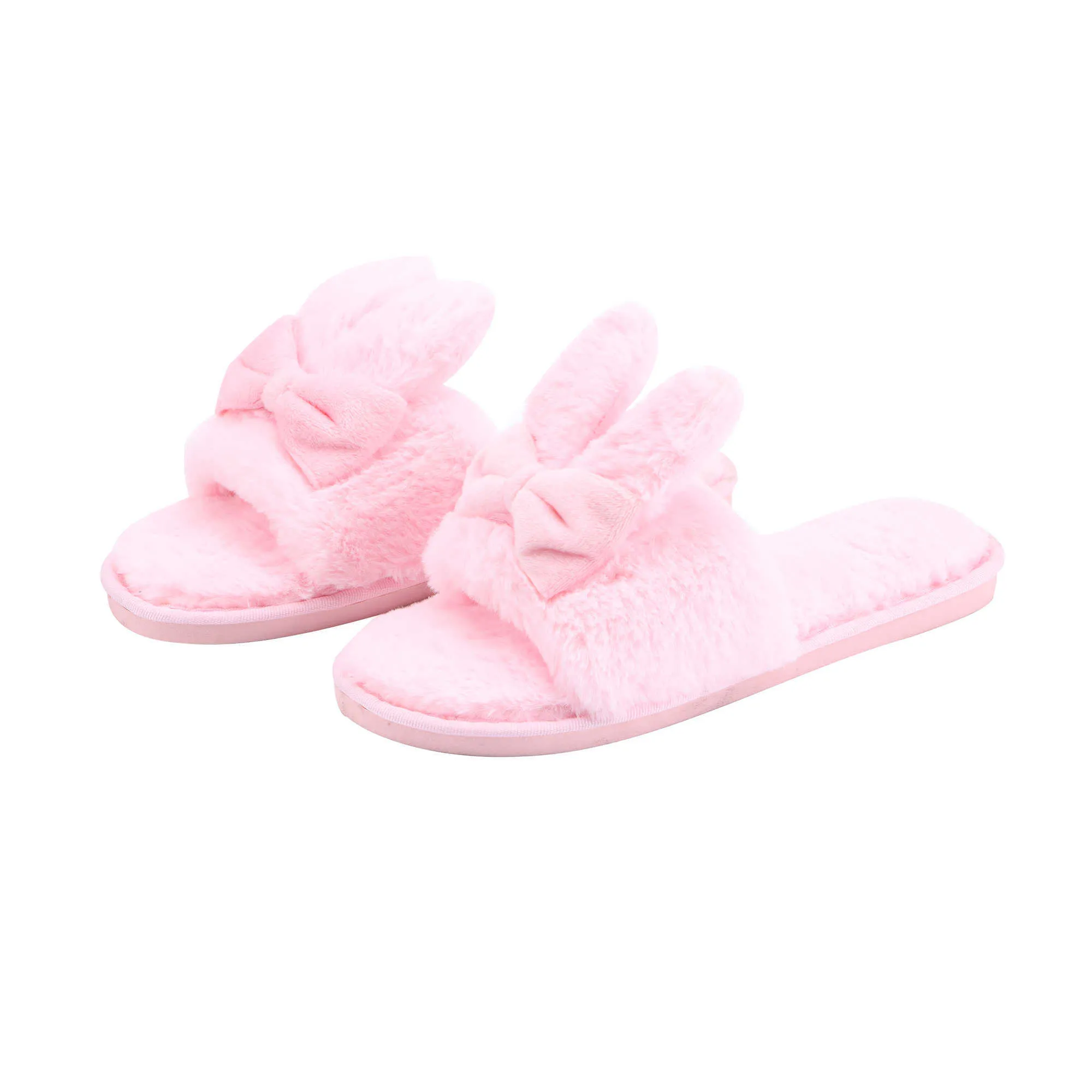 HBP Non-Brand HBP Non-Brand pantoufles confortables et douillettes en peluche de lapin de dessin animé rose doux pour femmes