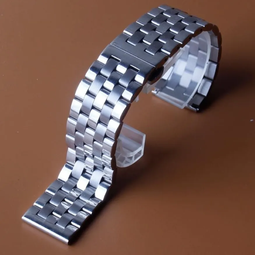 Watch Bands Stainless Steel Watchbands Bracelet Women Men Silver Solid Links Metal Strap 16mm 18mm 19mm20mm 21mm 22mm 24mm Accesso239r