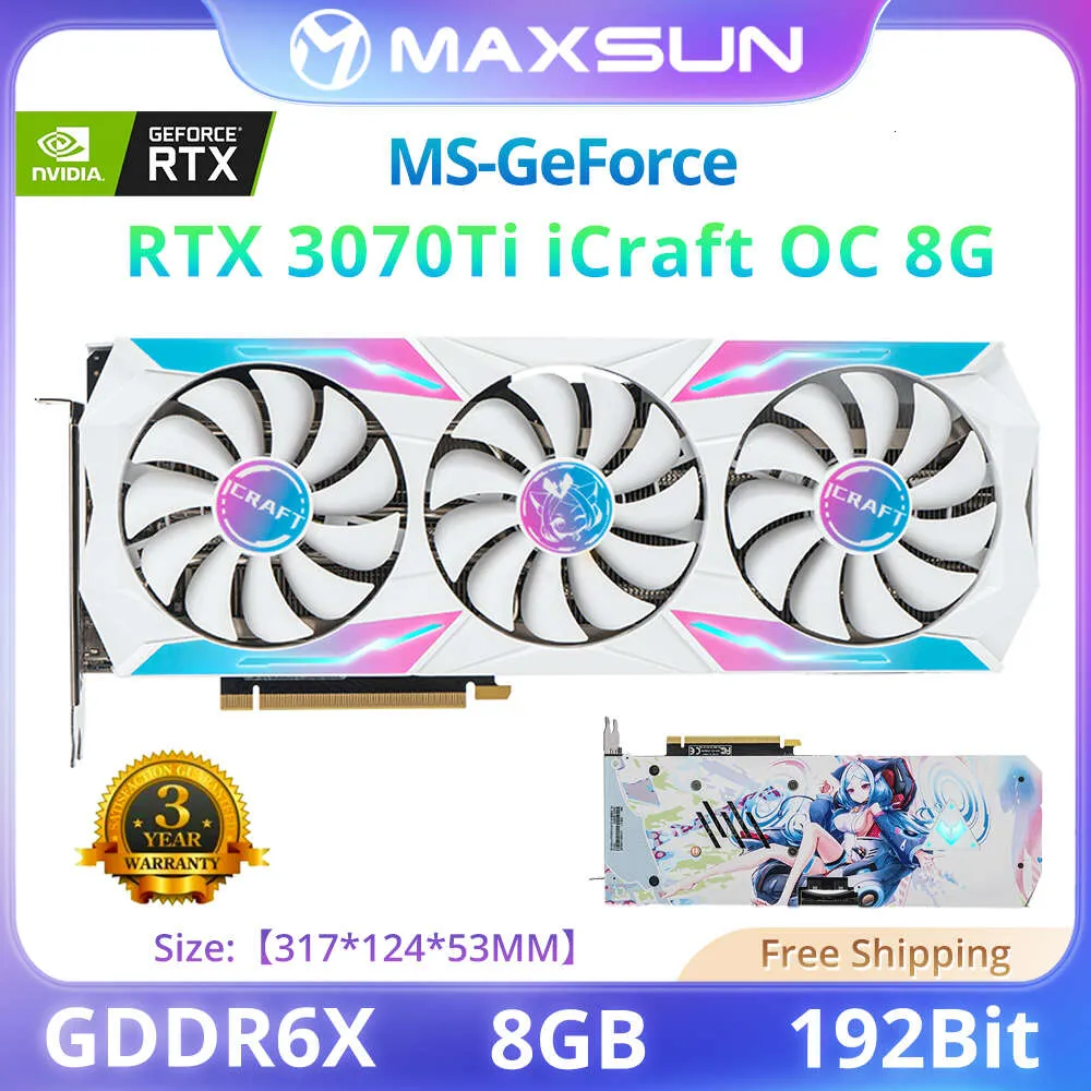 MAXSUN Vollständig Neue RTX 3070Ti iCraft OC 8G GDDR6X 19000 MHz GPU 8 nm 256 Bit DP * 3 GPU NVIDIA Grafikkarte GPU Gaming placa de vdeo