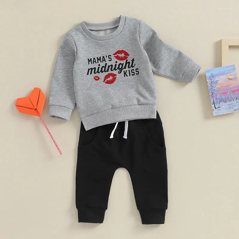 Set di abbigliamento Abbigliamento da neonato per neonato Felpa girocollo a maniche lunghe Pantaloni da jogging Set da 2 pezzi Abito casual