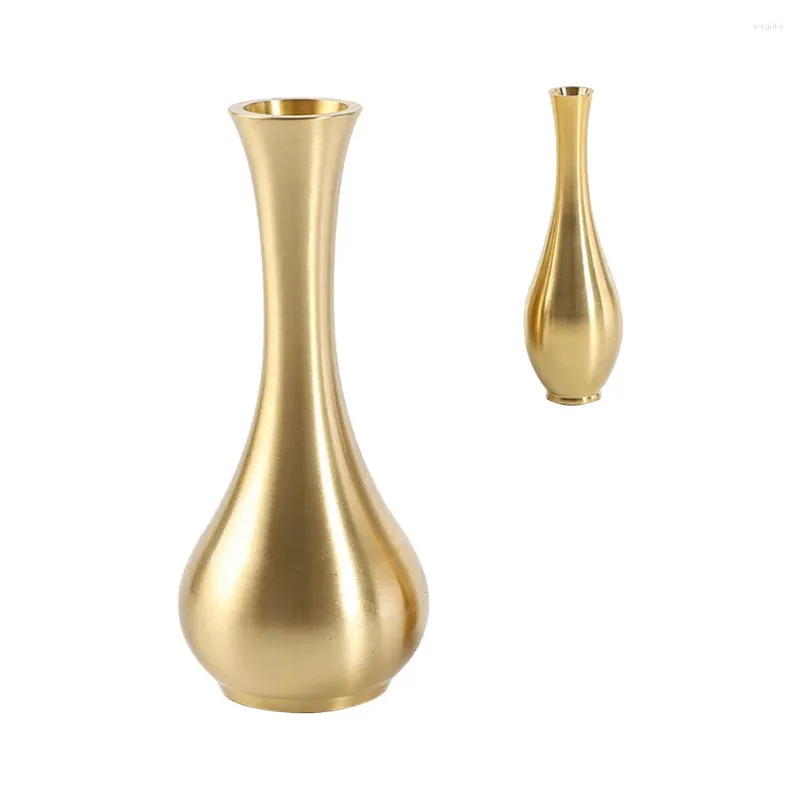 Vases 2 Pcs Home Decor Brass Vase Desktop Small Po Props Simple Flower Holder Minimalist Child