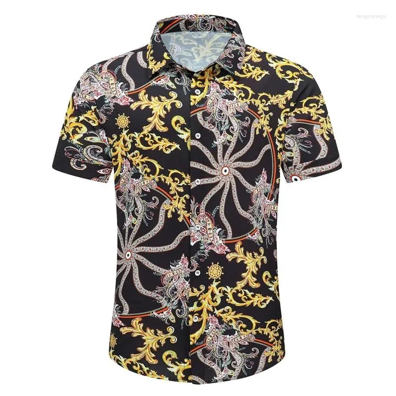 Men's Casual Shirts Hawaiian For Men 3d Grass Print Street Designer Short Sleeved Oversized Shirt High-Quality Clothing Beach Party Top