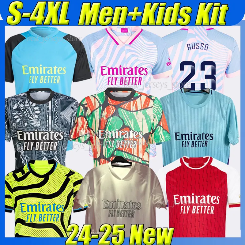 4XL 23/24 G.Jesus No More Red 축구 유니폼 건 조수 Wright Maharishi Smith Rowe Thomas Saliba Havertz Saka Martinelli Tierney Odegaard Football Shirts 남자 아이들 키트