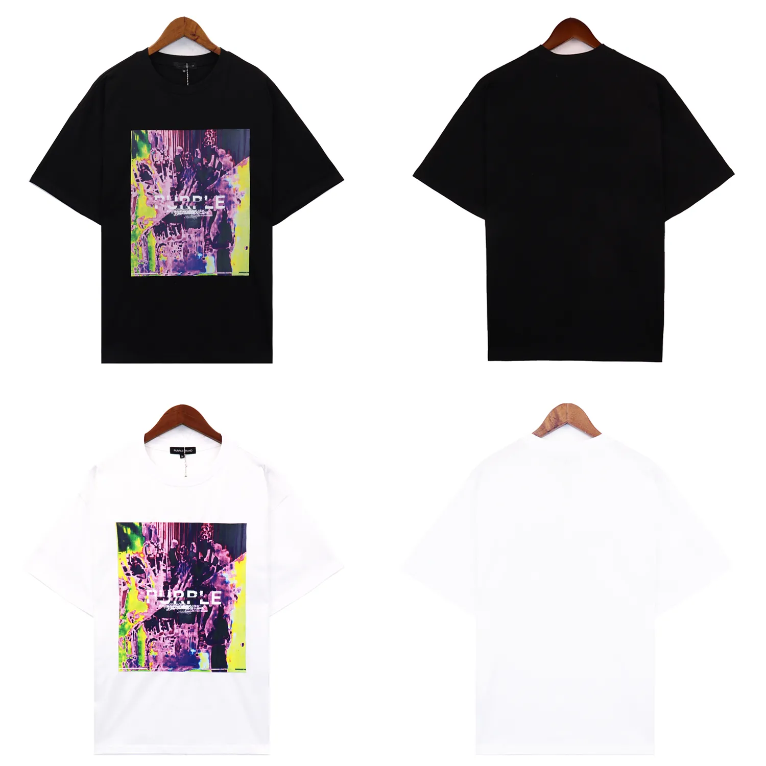 camicie firmate T-shirt di marca viola T-shirt grafica da uomo T-shirt casual in cotone bianco nero con stampa di lettere cool