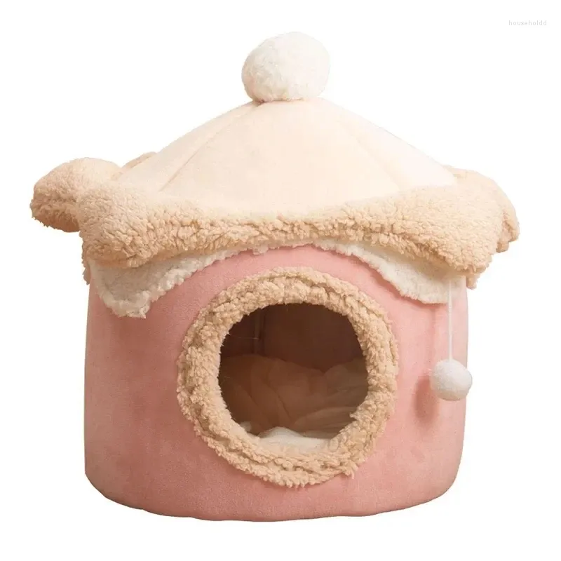 Porte-chat chaud d'hiver pour chien, sommeil profond, maison de crème glacée géométrique, nid confortable amusant pour petits et moyens chiens, fournitures pour animaux de compagnie