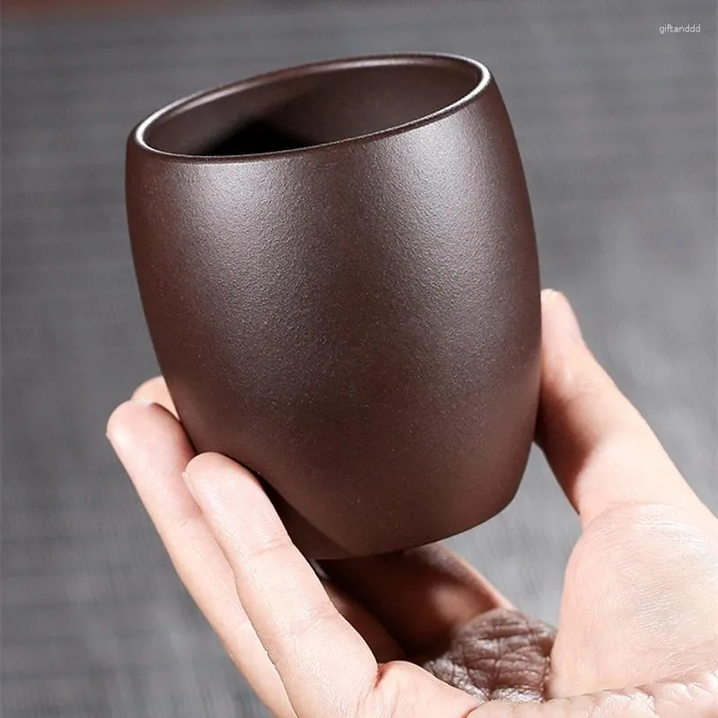 Tea Cups Yixing Zisha Cup Marked Master Chinese Original Ore Purple Grit Kungfu 160ml On Sales