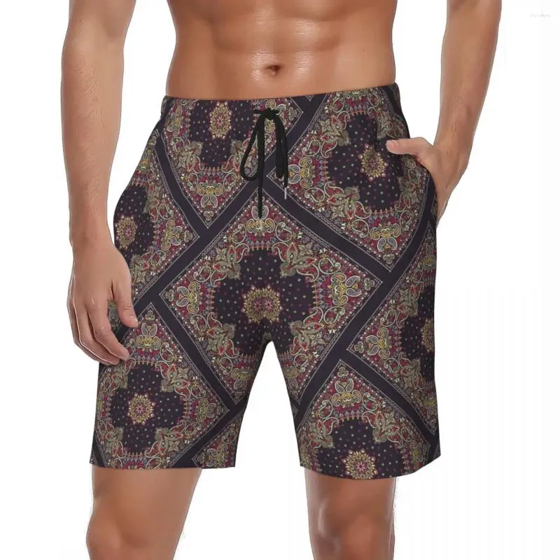 Mäns shorts Summer Board Men Paisley Ethnic Sports Floral Cool Design Short Pants Hawaii Snabbtorkning Swim Trunks Stor storlek