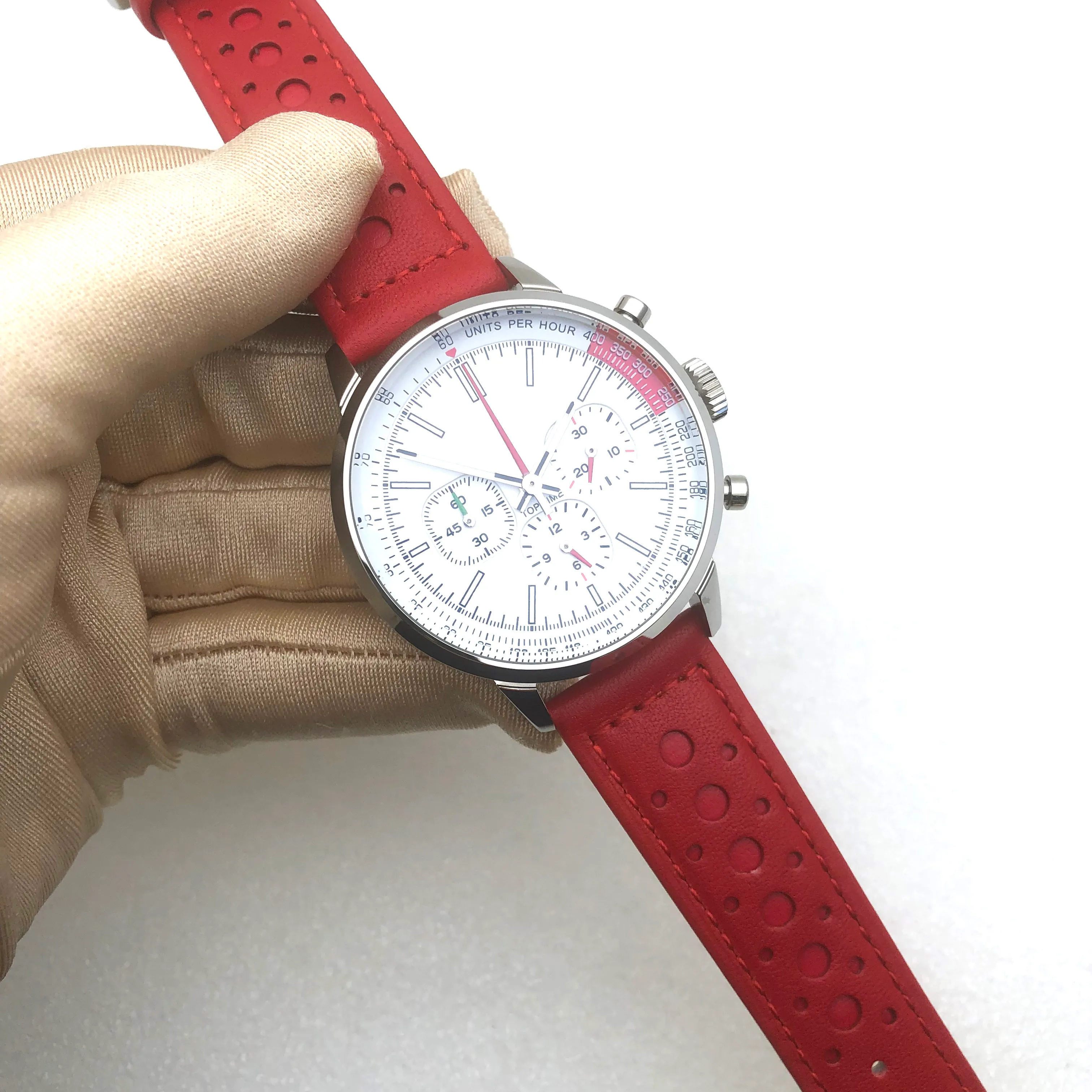Men s 3A Quality TPTime VK Quartz chronograph stopwatch js25 vd53 with All Dial Work 41mm Case Leather Strap and Waterproof Design Luxury Designer Montre De Luxe