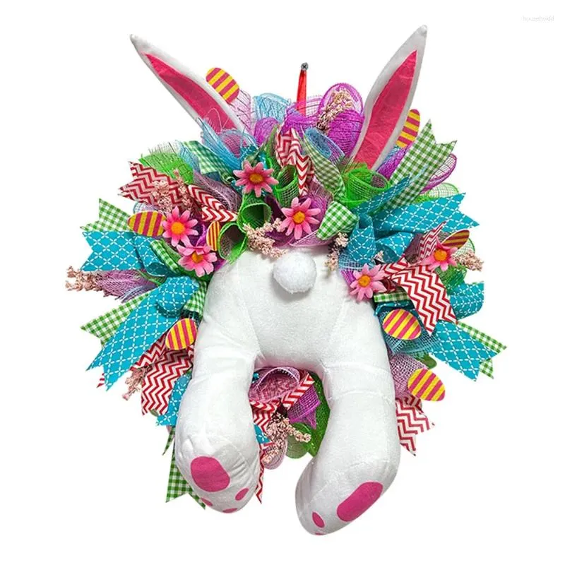 Fiori decorativi Coniglietto ladro di Pasqua elettrico BuCon orecchie Forma di cartone animato Decorazione carina Ornamenti Accessori interni per la decorazione della parete