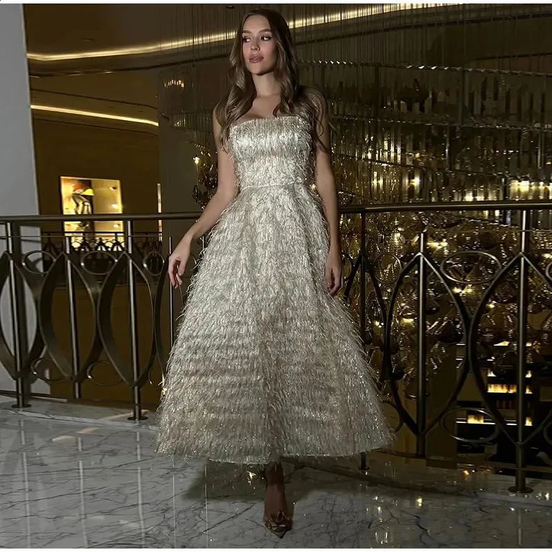 knee length dresses for ladies Kayleigh White Feather Sequin Midi Dress main image 0