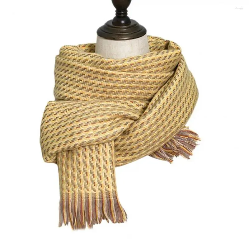 Szaliki All-Season Scarf Elegancki zimowy szal wszechstronny materiał poliestrowy z frędzlami, odporna na zimno wygodną dla