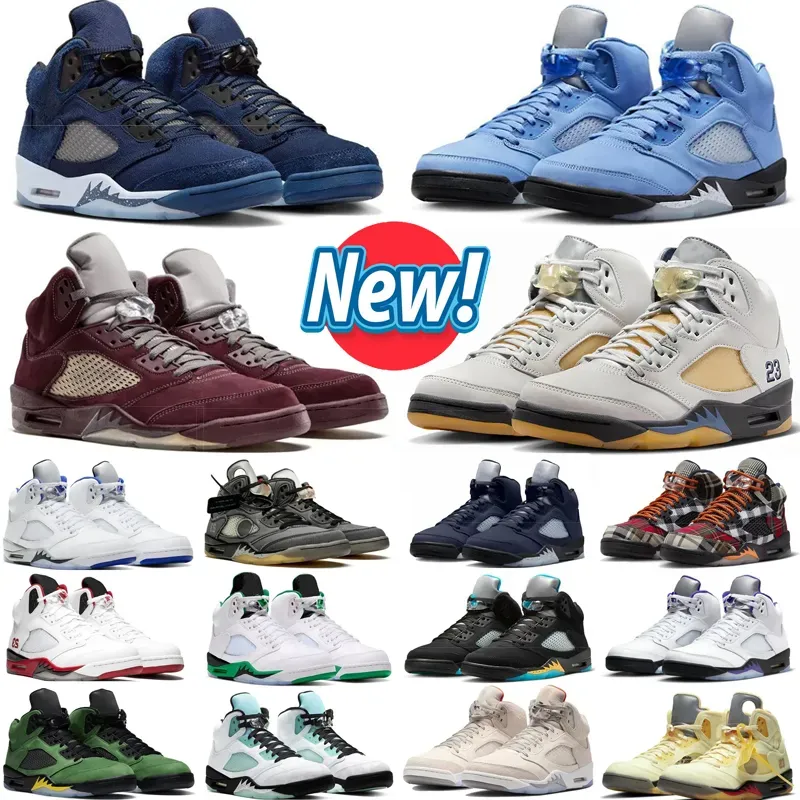 5 5s Männer Basketballschuhe Midnight Navy Burgundy Carft UNC Racer Blue Stealth 2.0 Oreo Fire Raging Red Jade Bird Sail Metallic Green Bean Foto Staub Sport Sneakers