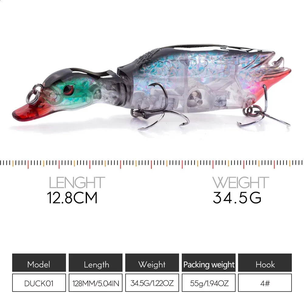 DUCK01 13cm Jointed Duck Lure 35g Swimbait With Lifelike Wobble, Topwater  Crankbait For Fishing Ideal For Non Paying Anglers From Zhi09, $8.86
