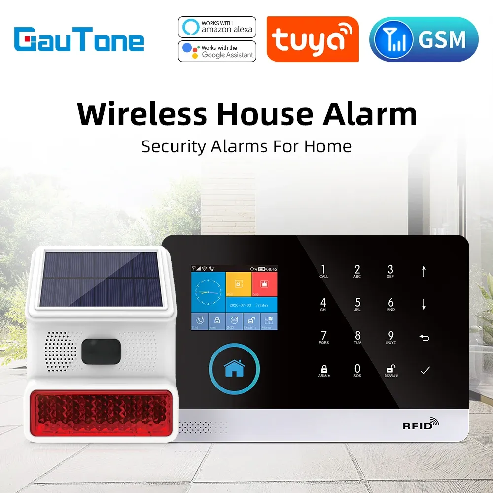 Teile Gautone Smart Home Wifi Gsm Alarm System für Zuhause mit Bewegungssensor Drahtlose Sirene Nachtsicht Ip Kamera Tuya Unterstützung Alexa