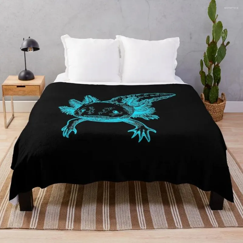 Cobertores Axolotl Throw Blanket para sofás peludos decorativos grandes