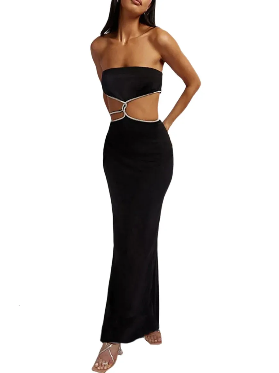white christmas dresses Black Ribbed Cut Out Bodycon Dress main image 0