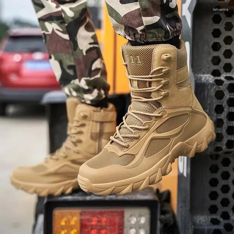 Fitnessschoenen Heren Tactische Laarzen Legerlaars Militaire Outdoor Woestijn Antislip Jachtschoen Man Enkel Botines Zapatos