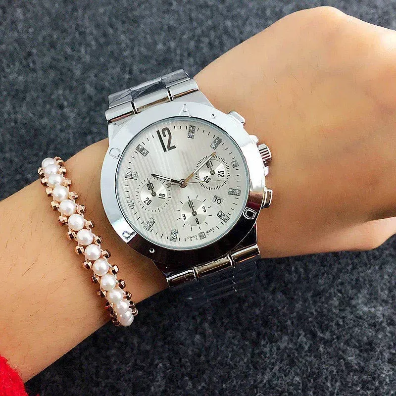 Pan 2024 Fashion Brand Watches Women Girls crystal 3 Dials style steel band Quartz wrist Watch P28