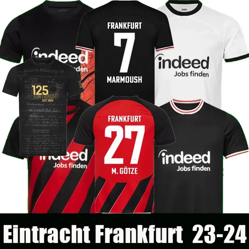 2023 2024 EINTRACHT FRANKFURT SOCCER JERSEYS M. BOTZE Chaibi Sow Knauff Aaronson Tuta Marmoush Nganankam Skhiri 125. 23 24 Football Men and Kids Shirt