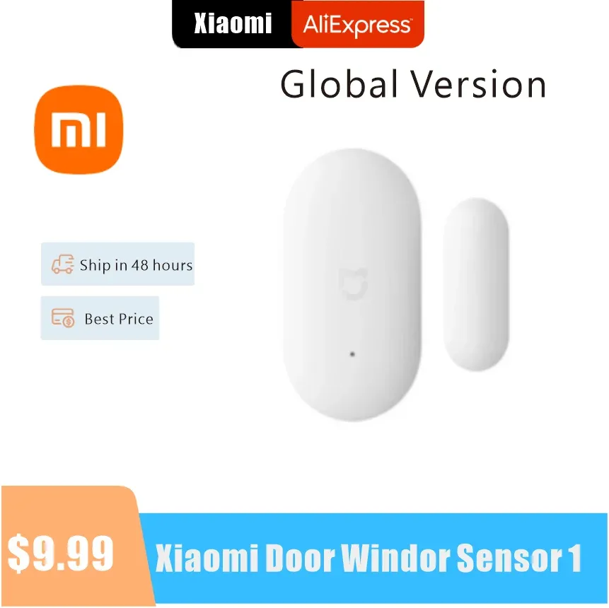 Control 2021 Global Xiaomi Mijia Door Window Sensor Sensor Mini Mini Size Smart Home Officatic Lights for Mihome App Security