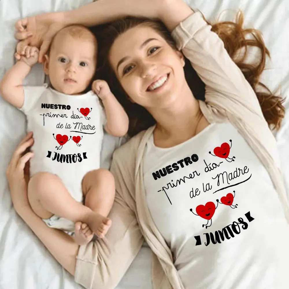 Passende Kleidung für unsere Familie zum ersten Muttertag, Mama und ich, Hemd, modisches Mama-Baby-Outfit, Mama-T-Shirt, Strampler 240315