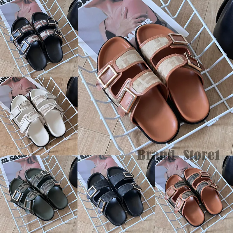 Designer marca f chinelos com caixa sandálias de luxo sapatos femininos masculinos travesseiros de couro confortável cobre preto rosa verão moda slide praia chinelos