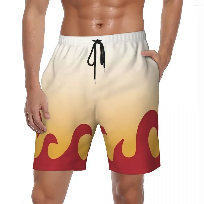 Mäns shorts män ombord anime japan casual simning stammar djävul mode bekväm sport surf överstrand strand