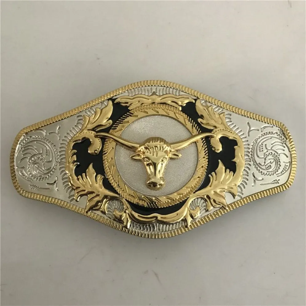 1 stuks Big Size Gold Bull Head Western Gesp voor Cintura Cowboy1950
