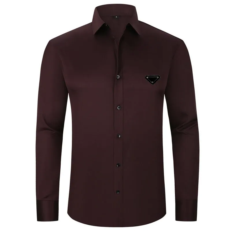 Designer Men's Casual Shirt, högkvalitativ designer Business Shirt, klassisk långärmad skjorta, solida färgbrev, högkvalitativ säsongskjorta