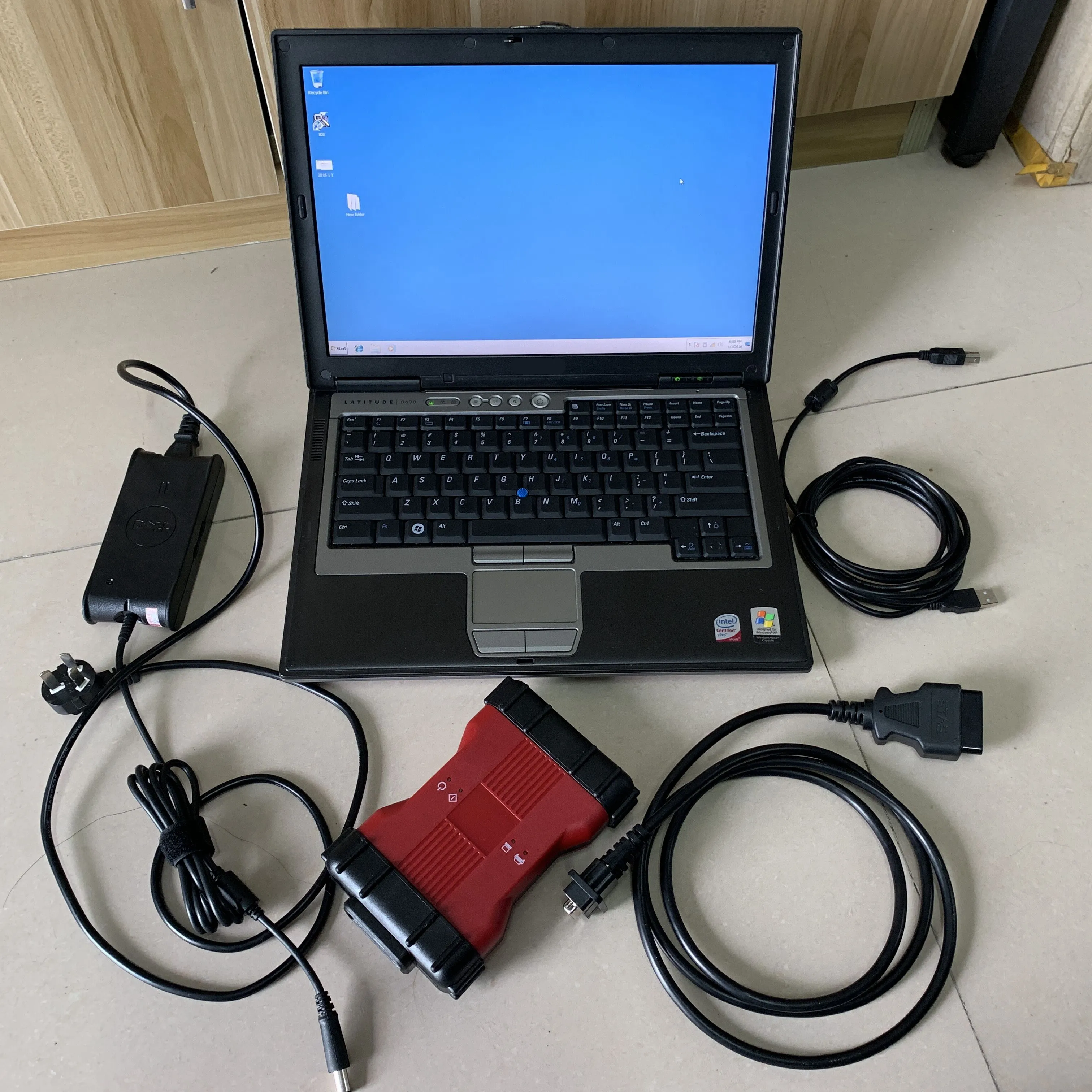 Voor F-ord VCM2 Diagnose Tool voor VCM2 scanner IDS V128/JLR V128 obd2 tool vcm 2 met 320 GB HDD in Gebruikte laptop D630