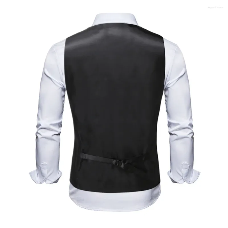 Costumes pour hommes, hauts de gilet pour vacances quotidiennes, 3 pièces/ensemble, col en V, 70% Polyester, 30% coton, gilet de mariage boutonné confortable