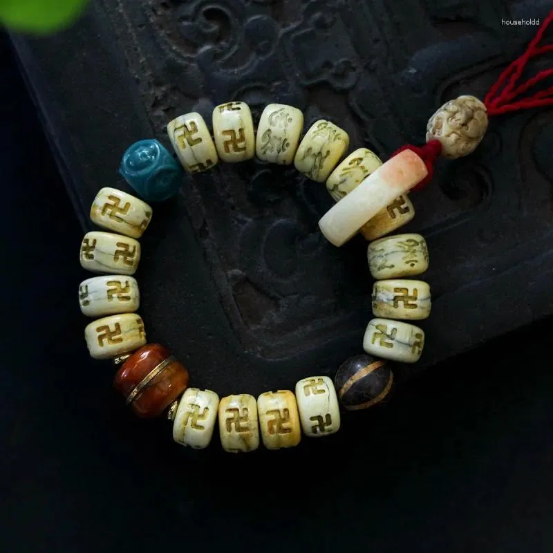 Strand accessoires tibétains Yak os baril perles Bracelet Agate