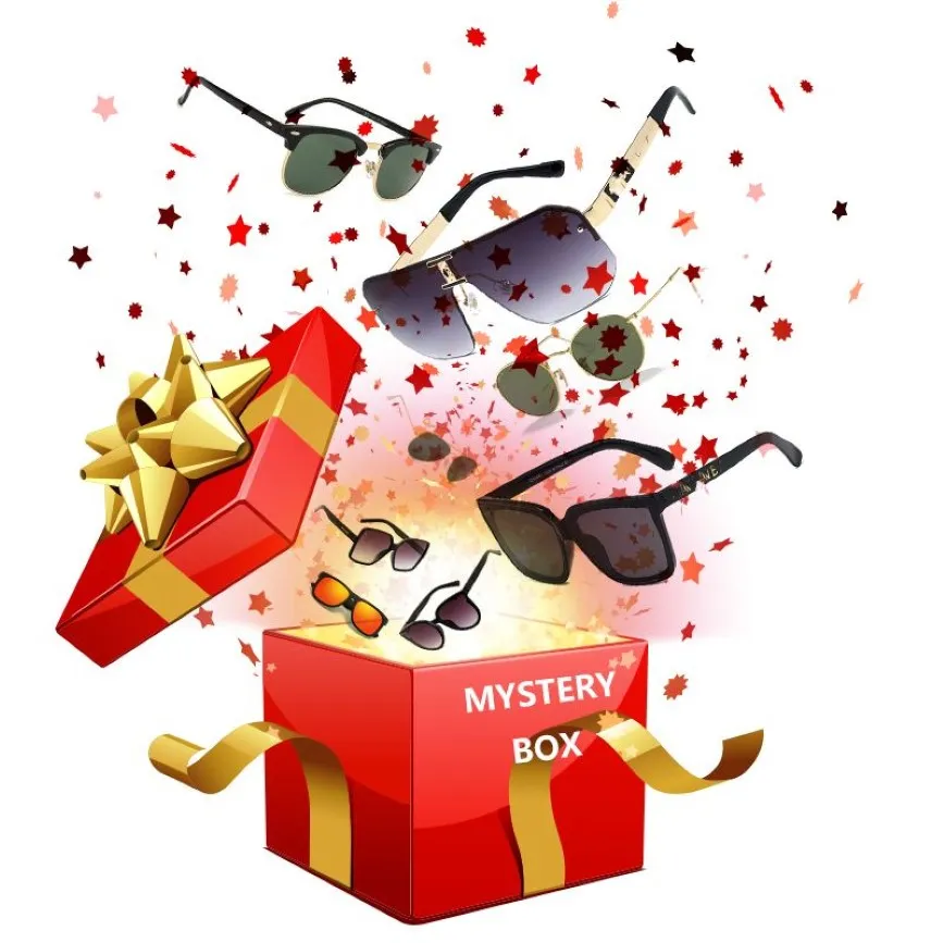 Julblind Box Lucky Box Mystery Box Mysterious Gift Random Get One Designer Men eller Women Sunglasses293b