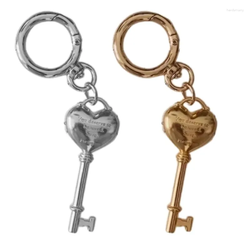 Nyckelringar Key Chain Pendant Heart Lock Shaped Keychain Fashionable Par Multifunktionell väskedekoration