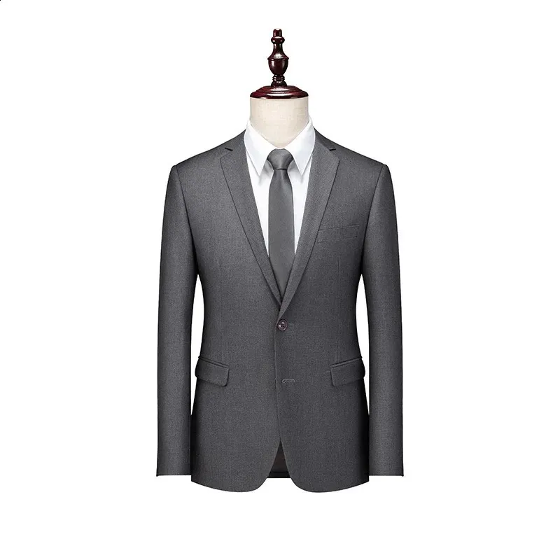 Blazer grigio / nero Uomo Slim Fit Blazer da lavoro Giacca formale da ufficio Casual Slim Fit Blazer 6XL Giacca formale di grandi dimensioni 240313