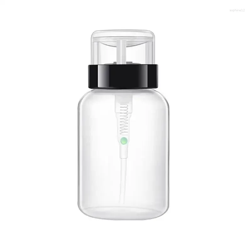 Flytande tvål dispenser 200 ml remover alkoholpress pumpande flask nagelkonst UV gelrengöringverktyg tom plast för smink