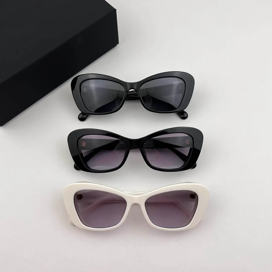 Designer Fashion Acetate Fiber and Glass Pearl Cat Eye Sunglasses Women's Retro Sunglasses Pearl Show High Grade