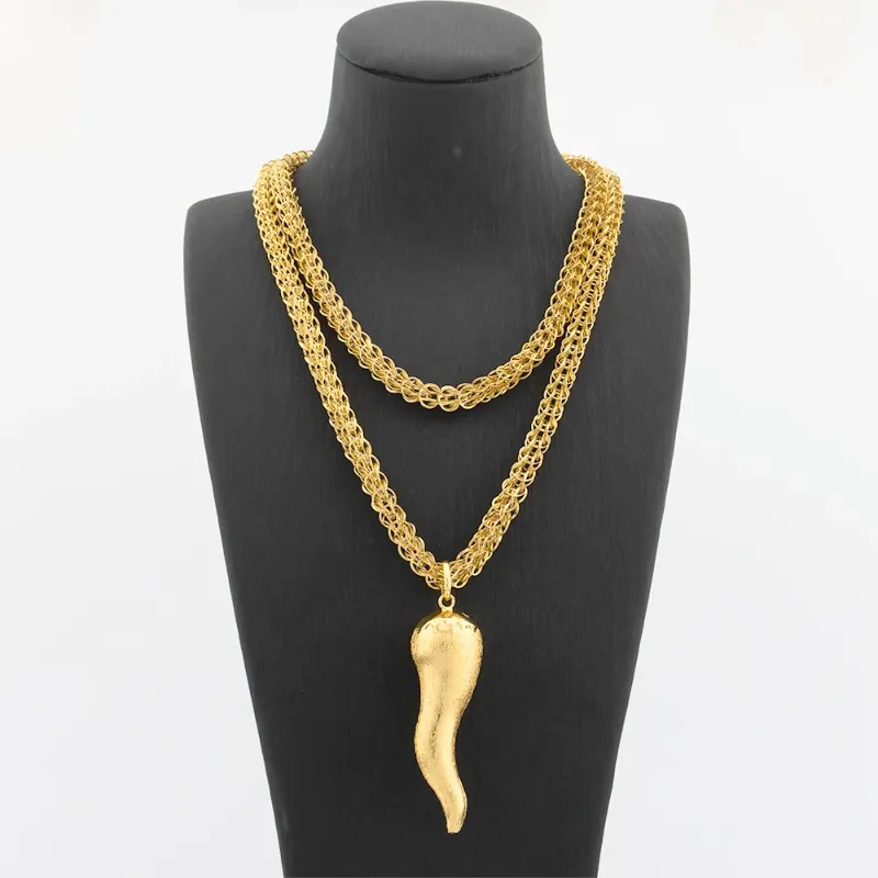 Pendant Necklaces Map Of Africa With 100cm Chain Women Men Big Size Gold Plated Neckalce Dubai African Fashion Jewelry Accessory