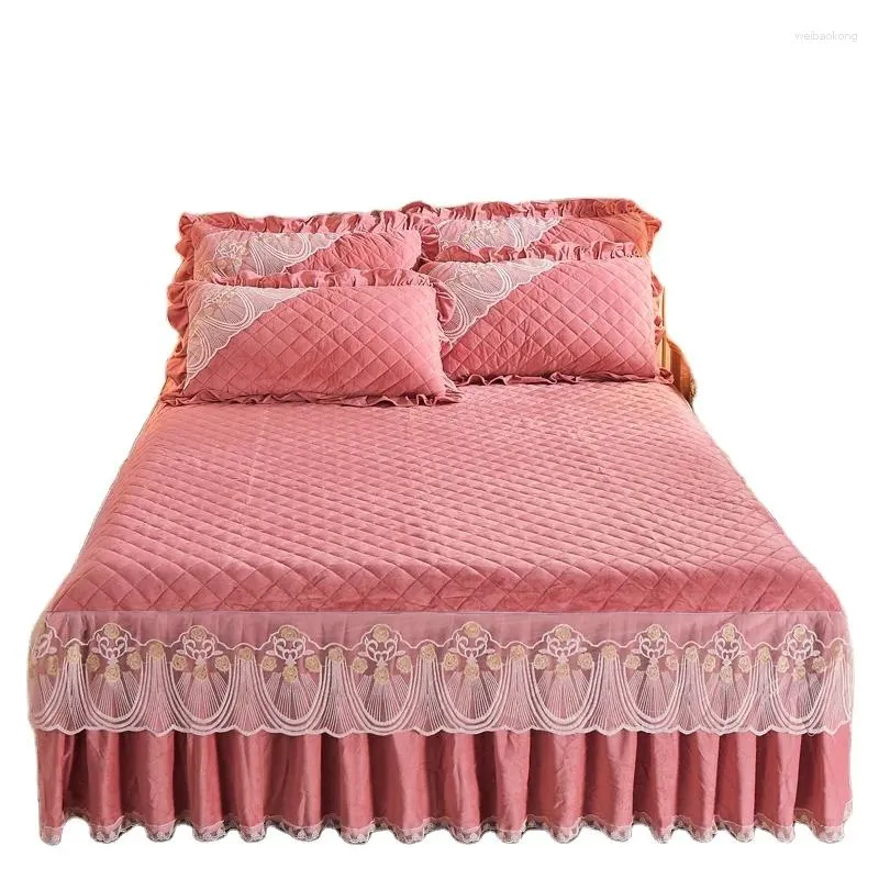 Bedrok Koreaanse stijl kant geborduurd winter velours kristal fluweel roze rokken