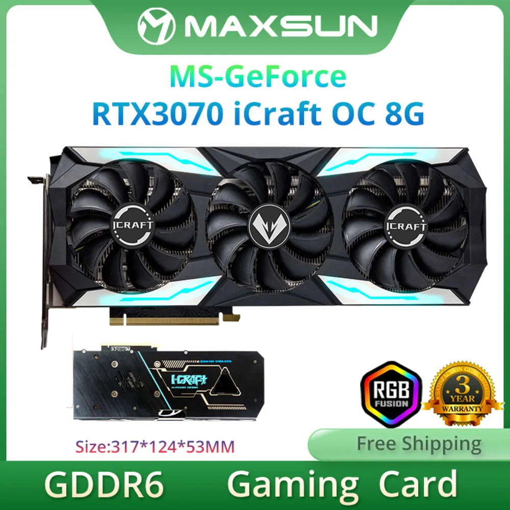 NVIDIA GeForce RTX 3070 ICraft OC Graphics Card: 8GB GDDR6, DP3