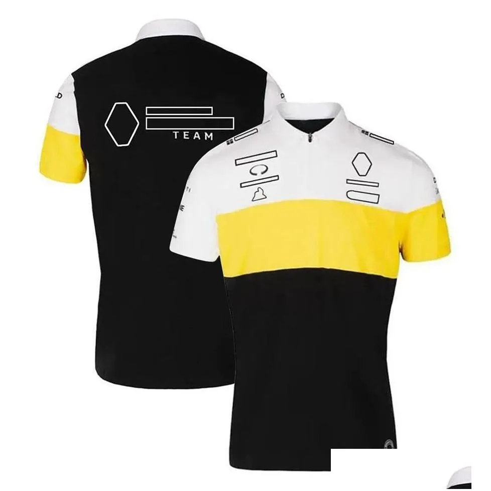 Мотоциклетная одежда Рубашки F1 Футболка с лацканами гоночной команды Forma 1 Футболка для водителя Джерси Автолюбители Летние спортивные быстросохнущие футболки на открытом воздухе Dhpib