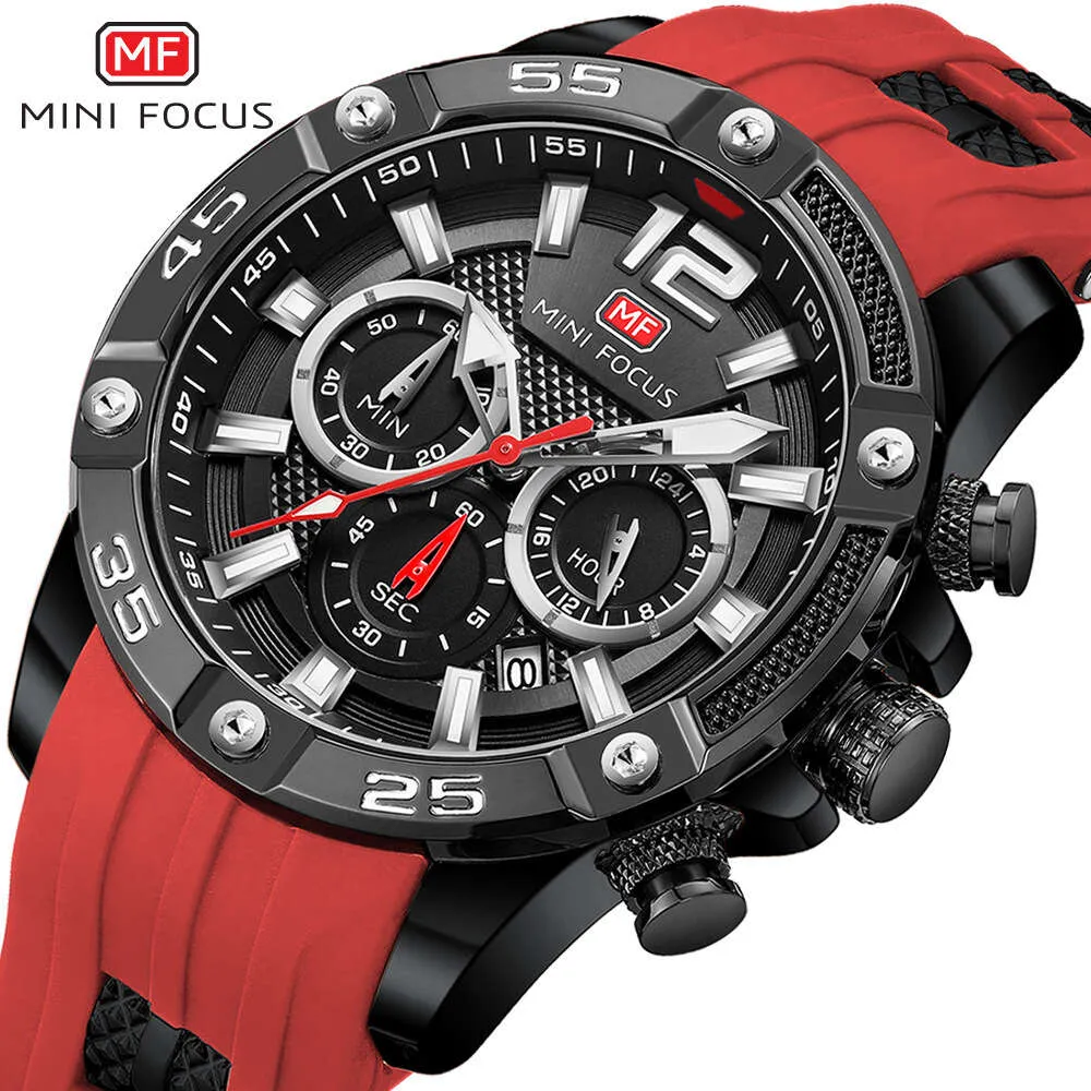 MINI FOCUS Sports Casual Étanche Quartz Multi Fonctionnel Glow Montre Pour Hommes 0349G