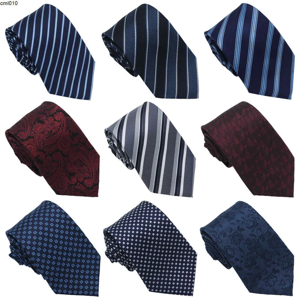 Designer Tie Mens Silk Hand 8cm Professional Dress Business Yarn Dyed Jacquard {category}