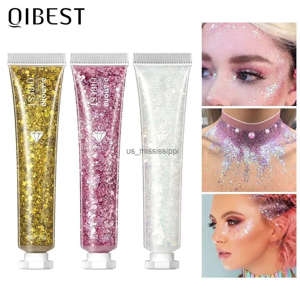 Eye Shadow Qibest blinkande ögonskugga Vacker och drömmande paljettkräm Färgglad ljusning Höjdpunkt Face Glitter Gel Stage Diy Makeupl2403