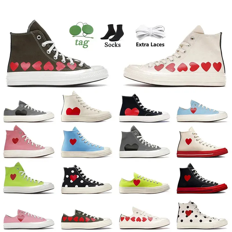 Designer Femmes Hommes Toile Chaussures High Top Vintage Comme Des Garcons X 1970 All Star Classic 70 Chucks Taylors Ankle Patch Dot Mocassins Baskets Casual Baskets